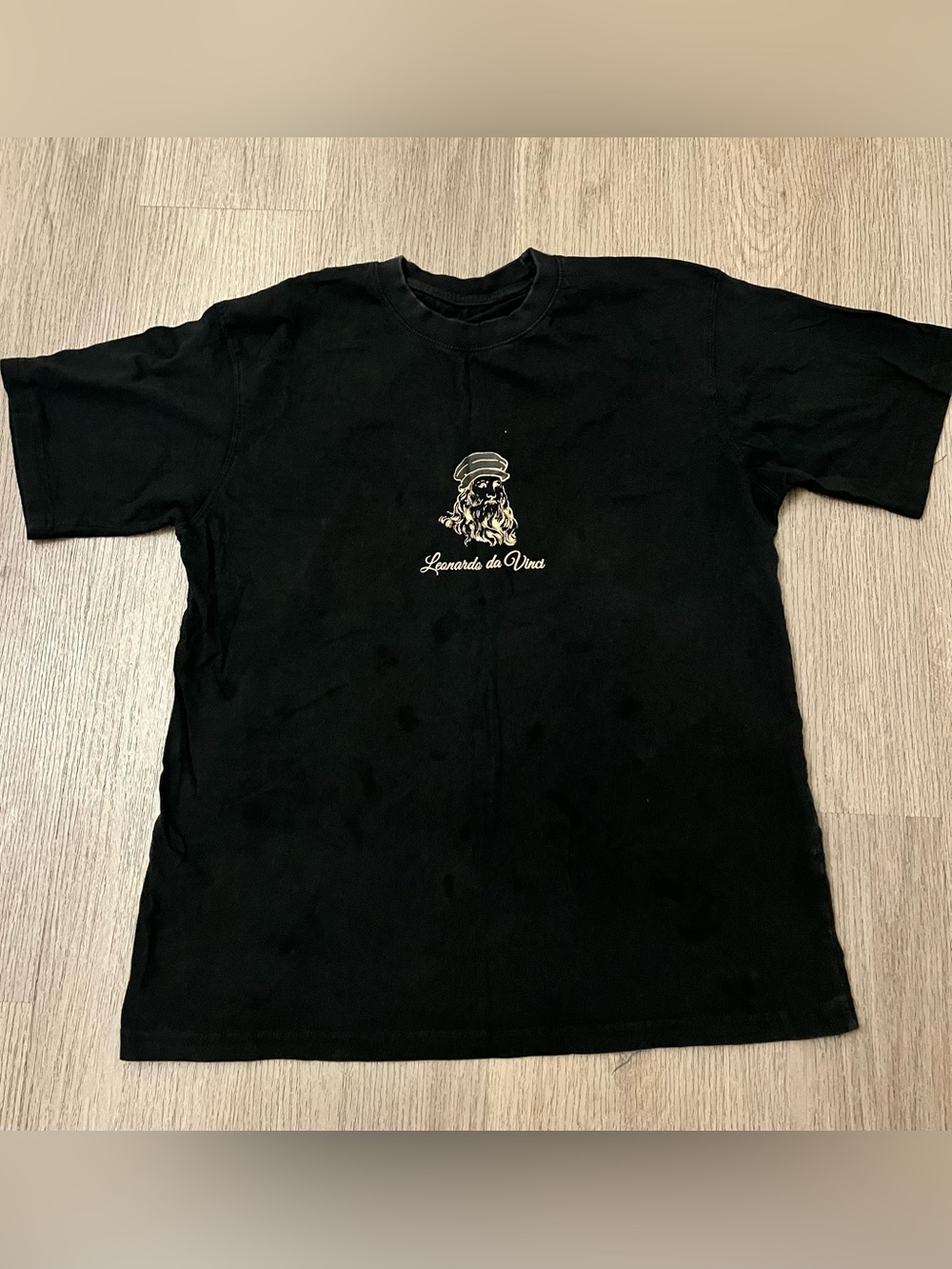 IXTREME Leonardo da Vinci Vitruvian Men Graphic Crewneck Tee - Black